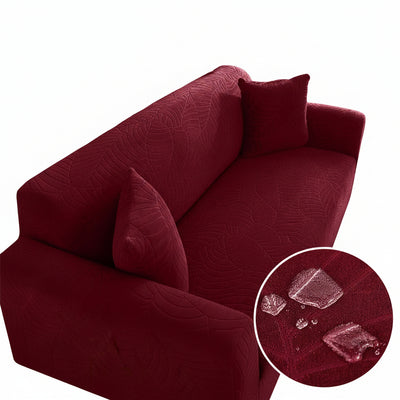 Copri-divano elastico all-inclusive per divano singolo o doppio, colore bordeaux in poliestere