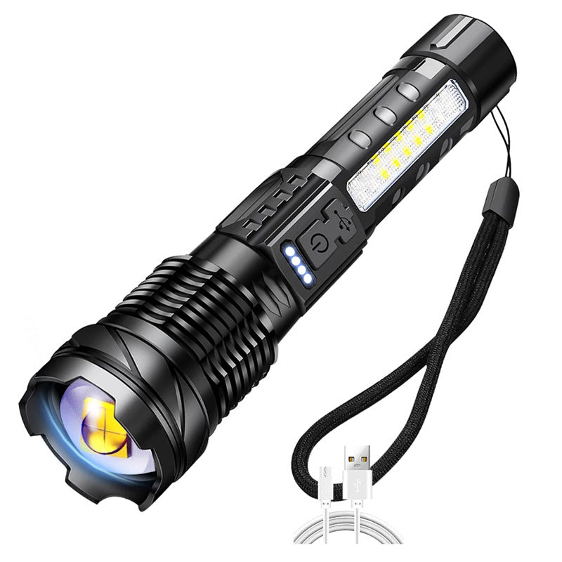 Torcia LED impermeabile in lega di alluminio, ricaricabile 5000 mAh, per immersioni, trekking, campeggio, difesa