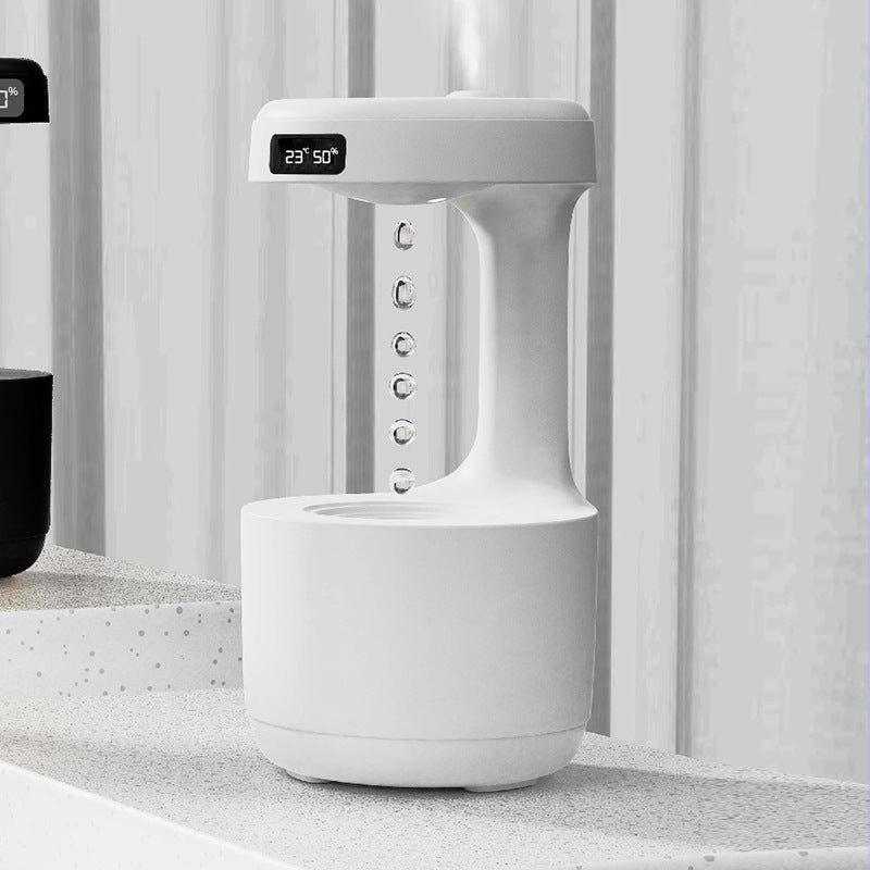 Umidificatore antigravità da camera con orologio, diffusore aromi a goccia d’acqua, grande capacità, silenzioso