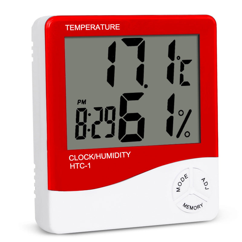Stazione meteorologica LCD HTC-1/HTC-2: termometro, igrometro, orologio 12/24, allarme, memoria massima/minima.