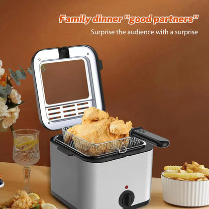 Friggitrice Grigio Potenza 1000W Temperatura 80-190° Capacità 2,5L Elettrodomestici Cibi - POWER SMARTECH