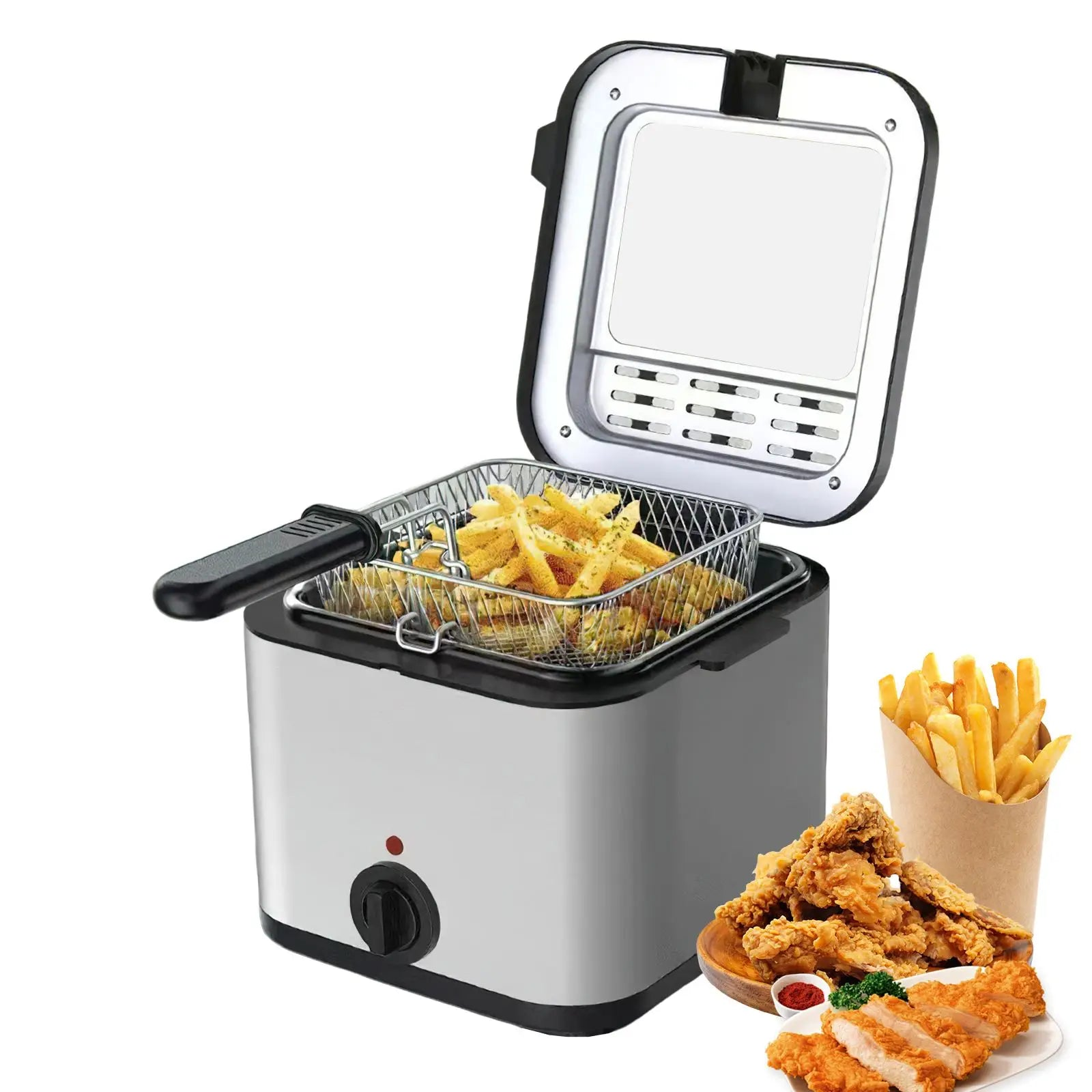 Friggitrice Grigio Potenza 1000W Temperatura 80-190° Capacità 2,5L Elettrodomestici Cibi - IN POWER SMARTECH