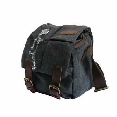 Borsa a tracolla retrò in canvas impermeabile per fotocamera SLR.