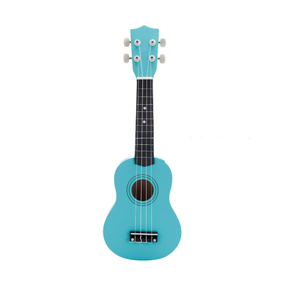 Ukulele per bambini Junning da 21 pollici, colore turchese, manico scuro, strumento musicale