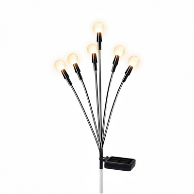 Luci solari a rami con palline luminose per giardino esterno, pannello solare e interruttore impermeabile.