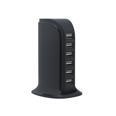 Caricatore da viaggio multipresa USB a 6 porte per barca a vela, colore nero