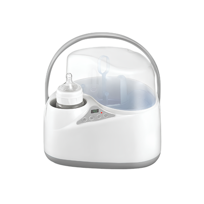 Sterilizzatore per biberon S0312E, 500 W, PP, 10 minuti, bianco con coperchio trasparente e display digitale.