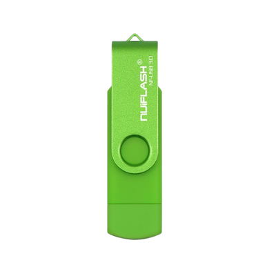 OTG U disk pendrive USB verde, interfaccia 3.0, capacità 16/32/64/128 GB, disponibile in vari colori.