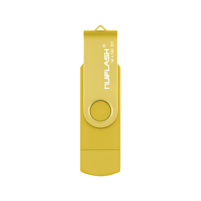 Chiavetta OTG USB gialla da 16/32/64/128 GB, USB 3.0, con cappuccio girevole
