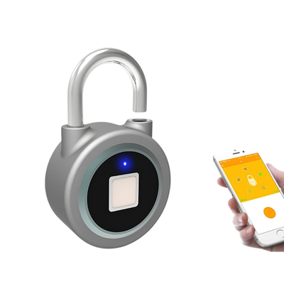 Lucchetto intelligente rotondo con impronta digitale, Bluetooth e controllo via app su smartphone per valigie.