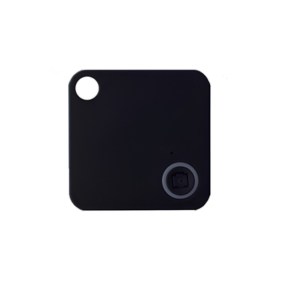 Dispositivo anti-smarrimento in ABS, quadrato 38x38x7 mm, colori nero/bianco/rosso/blu/verde, distanza wireless 10 m.