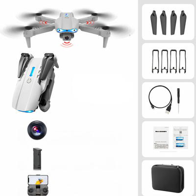 Drone quadricoptero 4K dual camera con rilevamento ostacoli su tre lati, controllo remoto e app