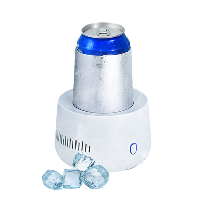 Frigorifero mini per auto Home Fashion, bianco, PC+alluminio, 9V 20W, -6°C, 7x12x16 cm, Ice Cup e cavo.