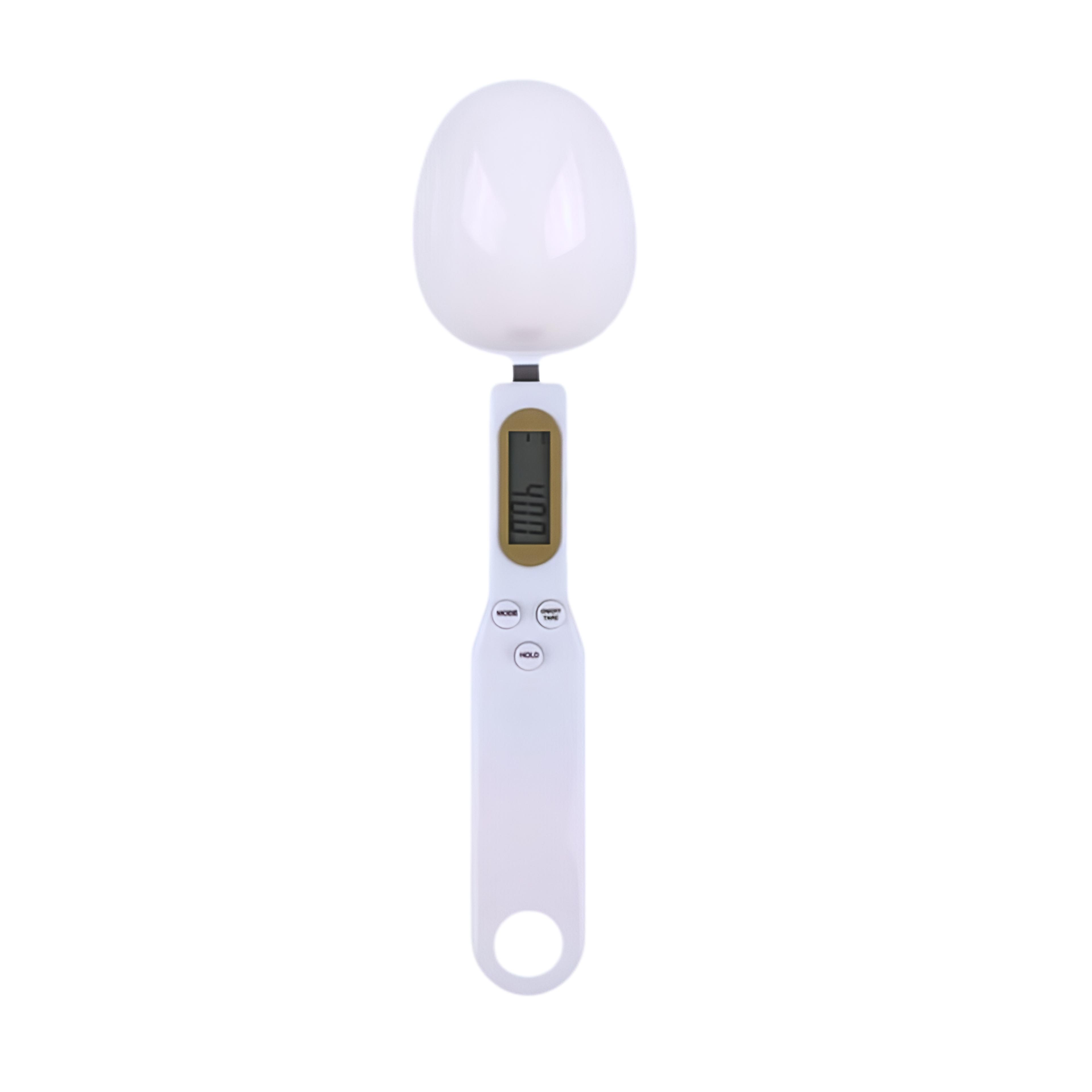 Cucchiaio dosatore digitale con display LCD, bilancia da cucina compatta bianca