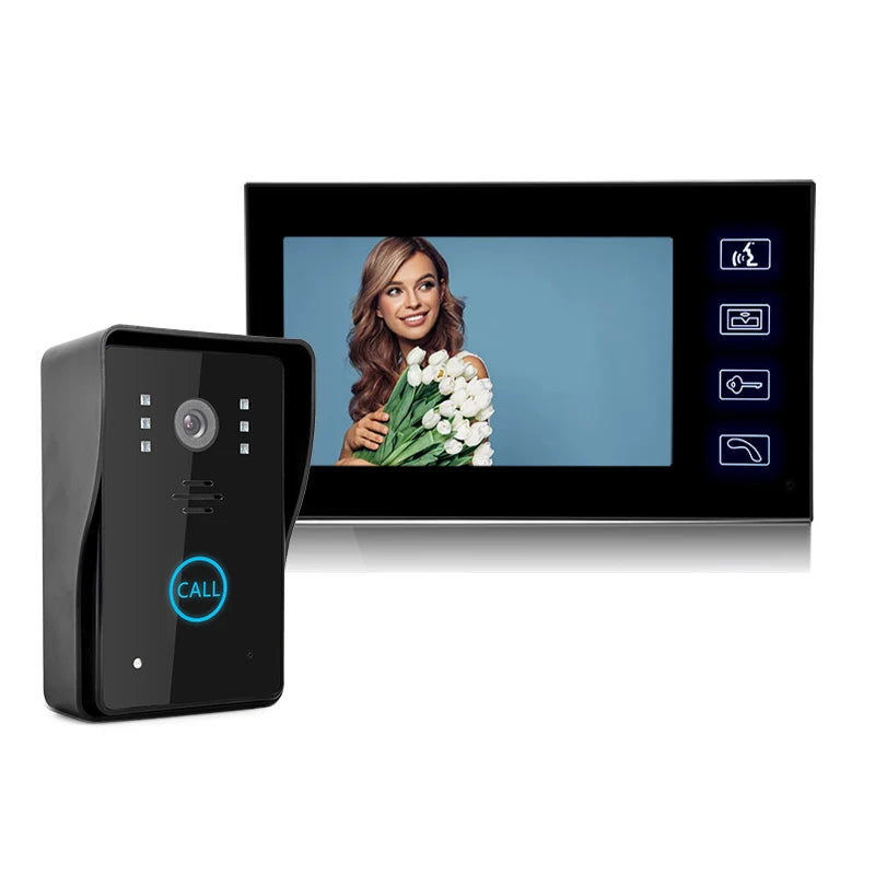 Video Citofono Nero Display Doppio Singolo Utile Casa Sicurezza ABS Porta Visione Notturna