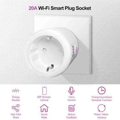 Presa Intelligente Smart Plug 20A WiFi Controllo Vocale Remoto APP Compatibile Alexa Google Home - POWER SMARTECH