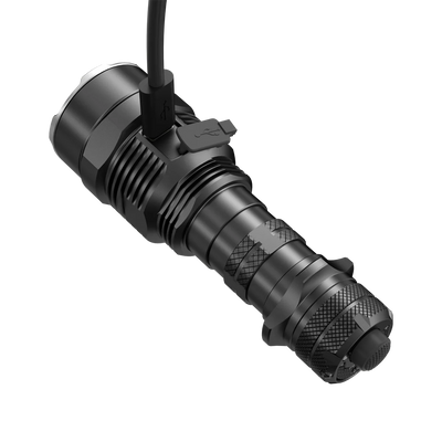 Torcia Elettrica Ricaricabile Lega Alluminio Impermeabile Cordino Clip Filo USB Luci Illuminazione - POWER SMARTECH