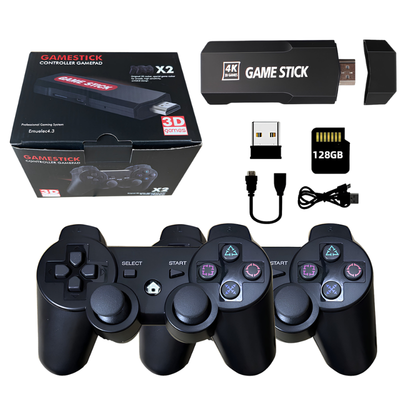 Controller ricaricabile per console TV domestica, set completo: 2 controller, cavo USB, HDMI estensione, manuale