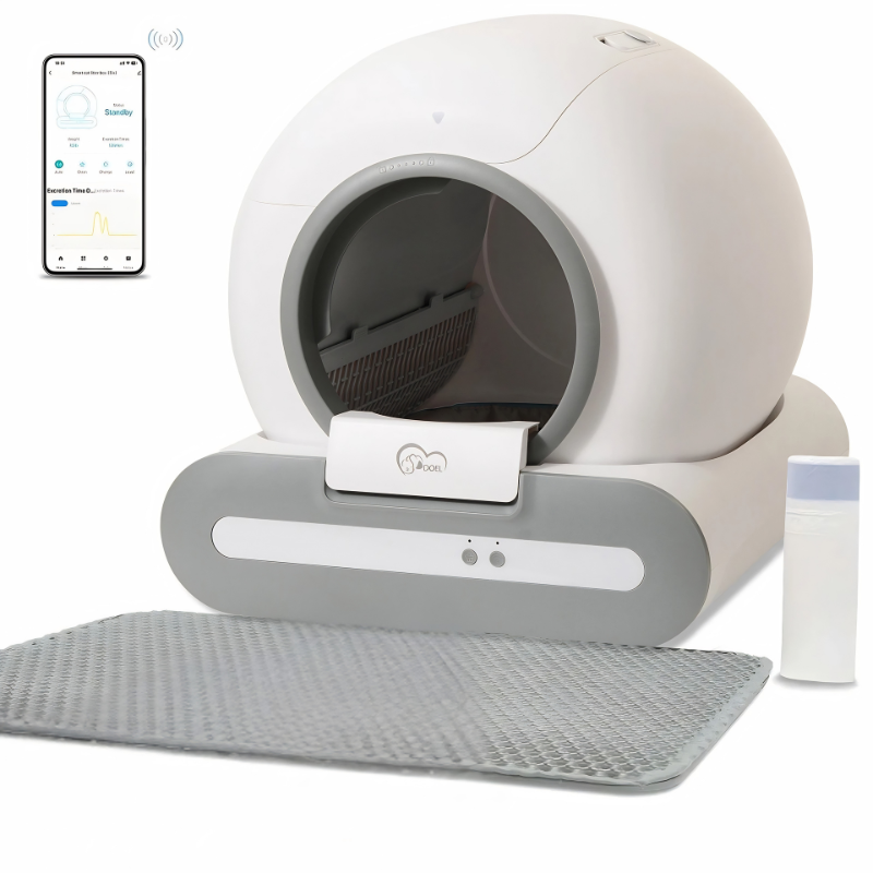 DOEL 65L lettiera autopulente con controllo app, WiFi 2.4G, tappetino e sacchetti.