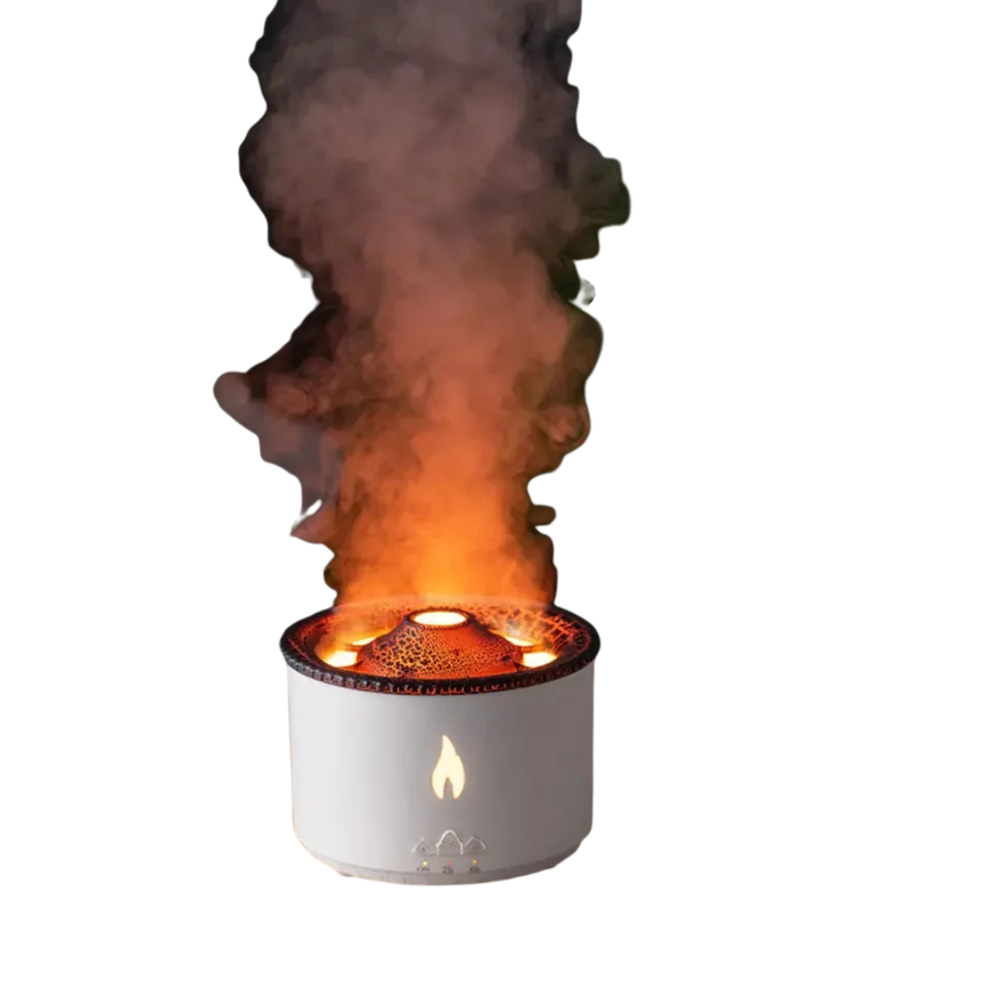 Diffusore Aromi Controllo Remoto Effetto Visivo Colore Bianco Vulcano