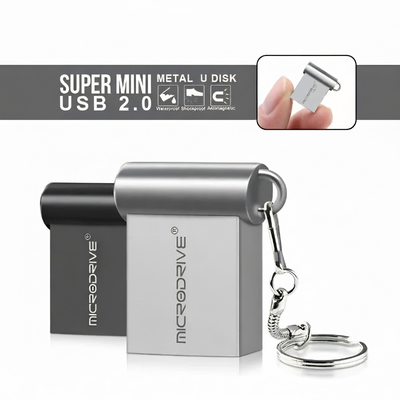 Chiavetta USB 16/32/64/128GB Velocità Rapida Metallo Archiviazione Pendrive Nero Argento Mini Rete Connettività - POWER SMARTECH