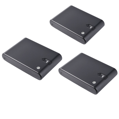 Tre cassaforti mini in acciaio per auto con impronta digitale e serratura a chiave integrata, 3pz.