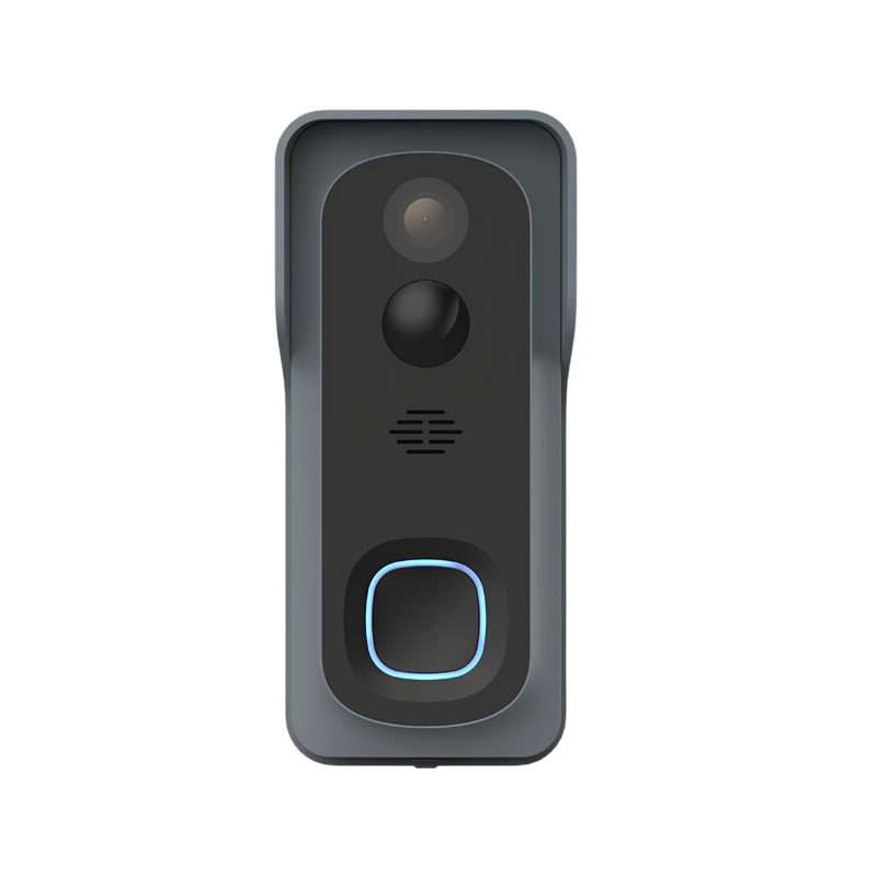 Campanello intelligente da porta con videocamera HD, WiFi wireless e pulsante luminoso blu, modello RSH-C600.
