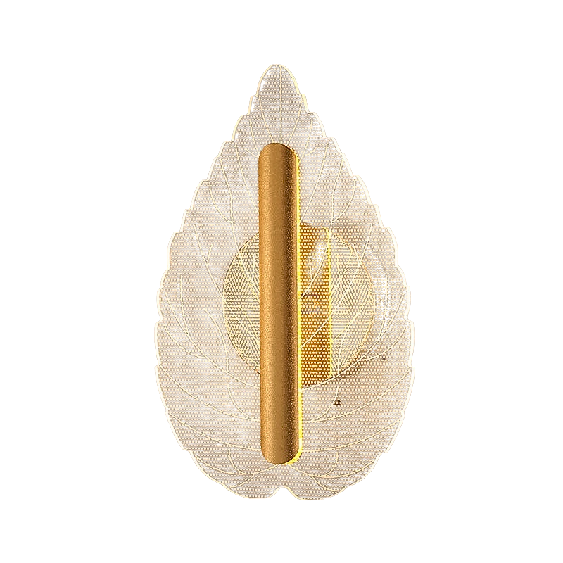 Lampada da parete minimalista a foglia dorata, LED tri‑colore con motivi foglie e foglie stellate per corridoio.