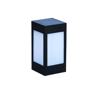 Lanterna solare da giardino a lampione nero con pannelli bianchi LED 5W