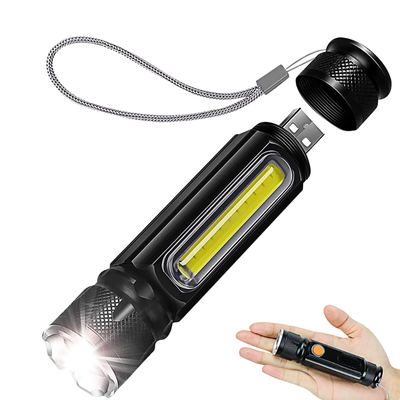 Lanterna multifunzione in lega di alluminio, ricaricabile 18650, LED T6+COB, per trekking, speleologia, campeggio