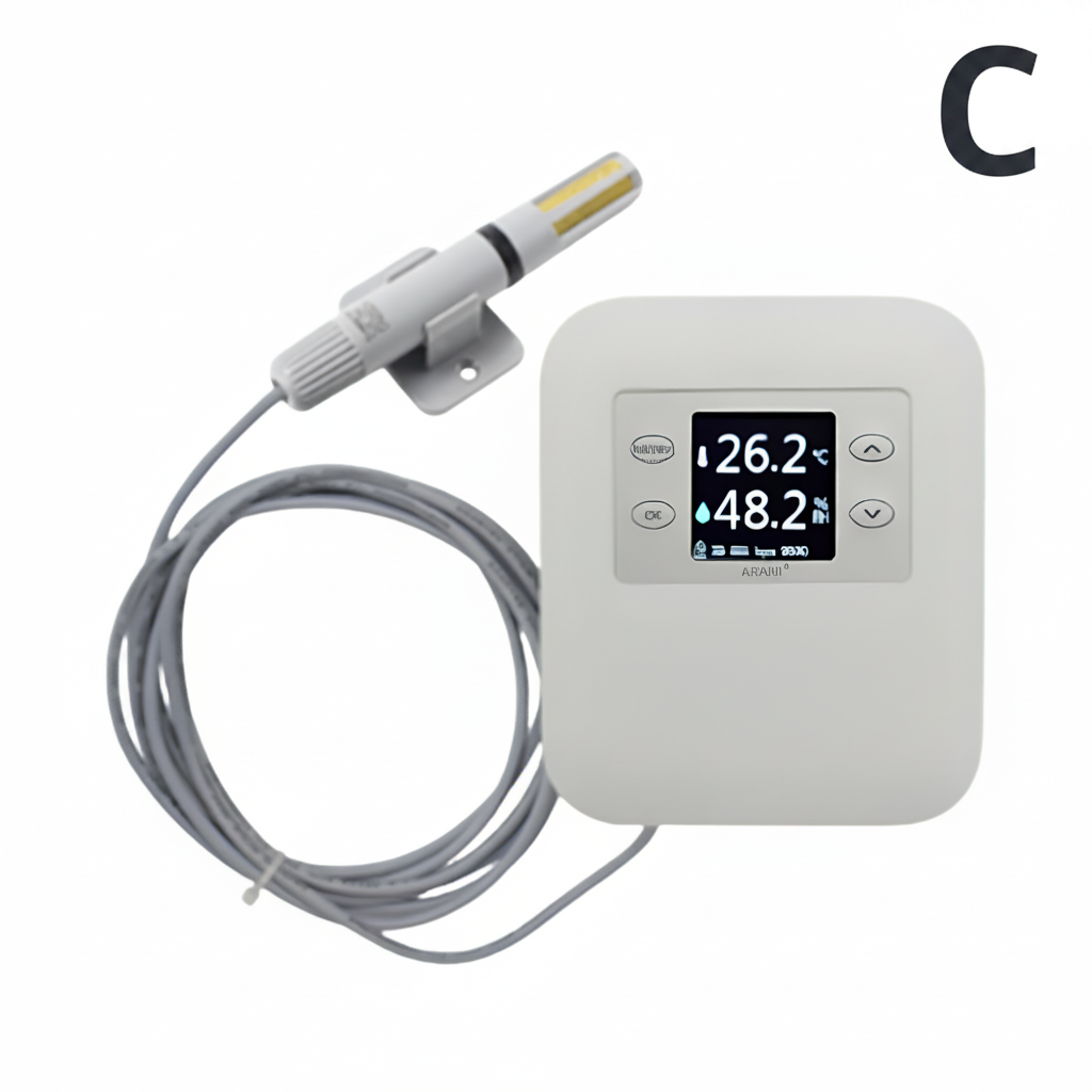 Trasmettitore AW2485Y di temperatura e umidità ad alta precisione con sonda esterna in PC e schermo