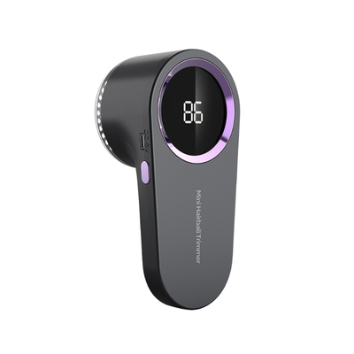 Rasatore di pelucchi portatile con display LED, sei lame in acciaio, ricaricabile, tre livelli di intensità.