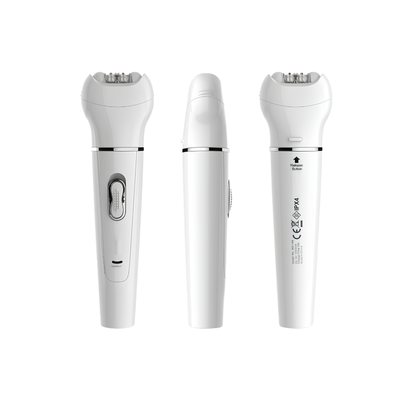 Massaggiatore elettrico portatile 5 in 1 per viso e corpo, scrub e spazzola in lattice (ABS bianco)