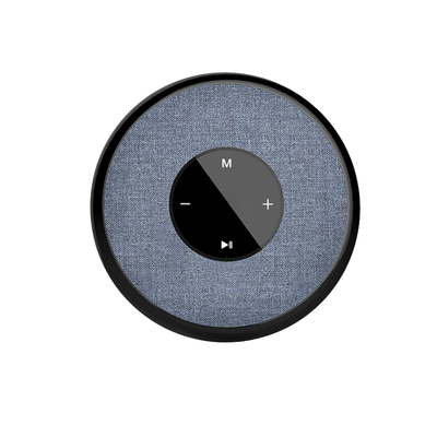Altoparlante Bluetooth galleggiante impermeabile, rotondo, pulsante touch, tessuto blu, logo Glow, 5.0, 1200mAh