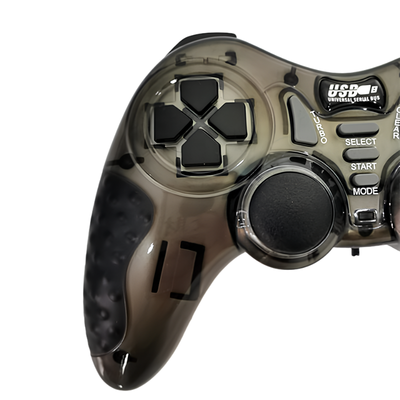 Controller di gioco wireless trasparente rosso/grigio, interfaccia USB, confezione blister, dimensioni 15,6×10×6,3 cm