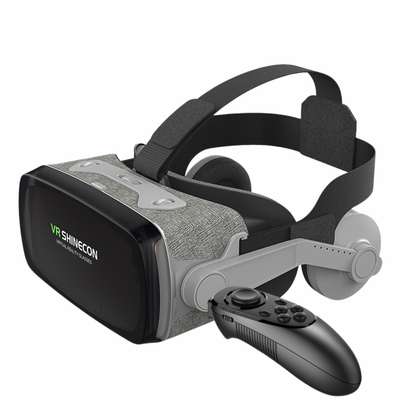 Occhiali VR Thousand Fantasy 9ª Generazione con cinturino, corpo in tessuto grigio e controller nero