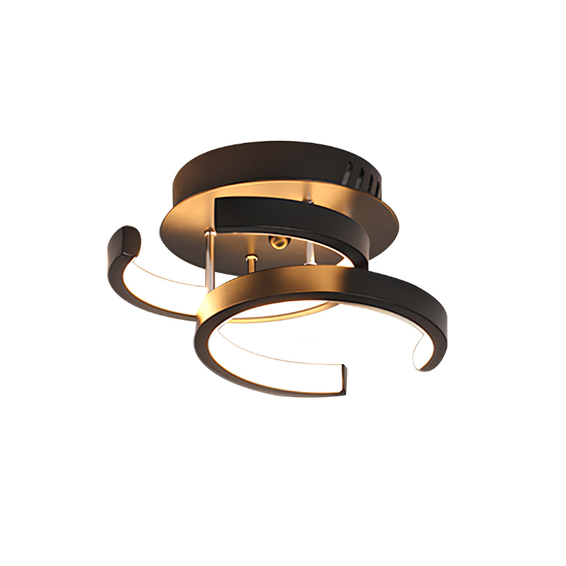 Lampada a soffitto con cerchi sovrapposti, design creativo per corridoi di hotel e ristoranti.