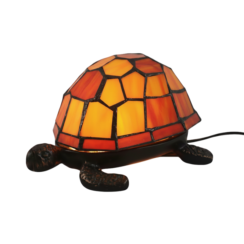 Lampada notturna decorativa a forma di tartaruga, guscio mosaico colorato, LED, alimentazione a presa.