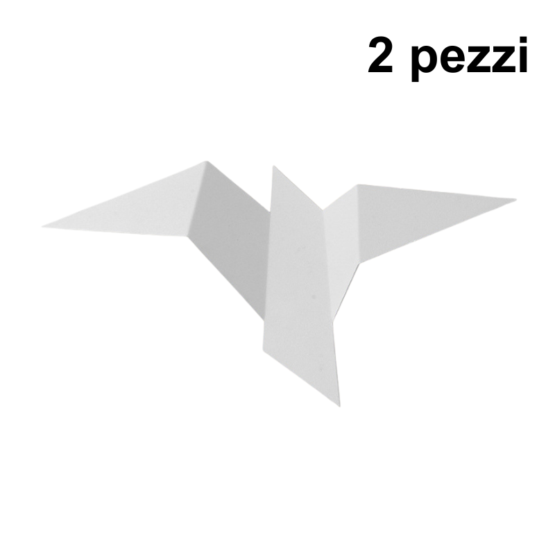 Bird Wall Lamp 883: lampada a muro bianca con luce, stile semplice e moderno, 5W, per soggiorno o studio.