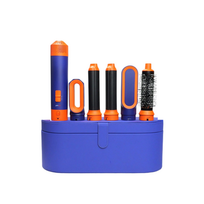 Asciugacapelli Set 5in1 Scatola Pelle Custodia Kit Acconciatura Capelli Elettrodomestici Casa