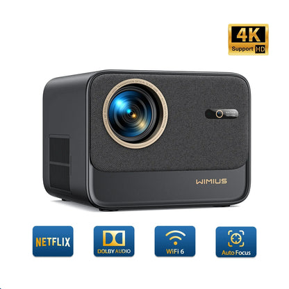 Proiettore 4K Video Audio Alta Qualità Distanza Proiezione Massima 5m Potenza 75W Accessori Cinema Casa Film - IN POWER SMARTECH