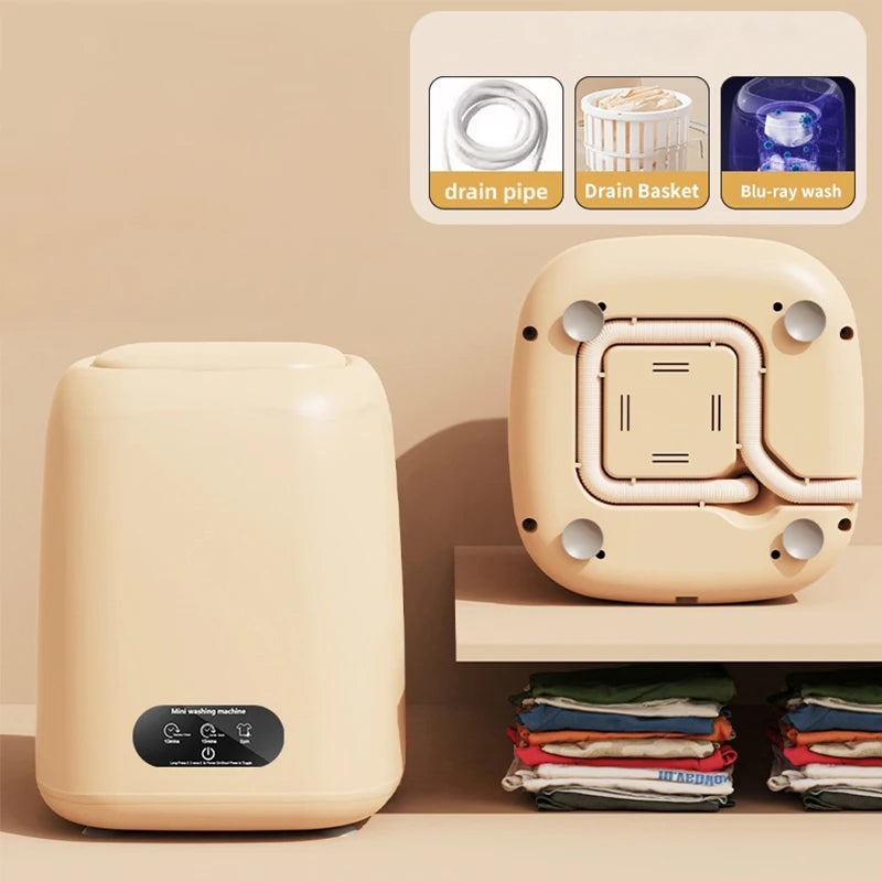 Mini Lavatrice Portatile Ricaricabile 220V Beige Capacità 9L Accessori Casa Elettrodomestici Utili - POWER SMARTECH