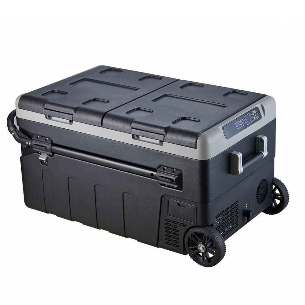 Mini Frigo Nero Materiale ABS Capacità 75L Portatile Viaggio Fresco 33kg Rotelle
