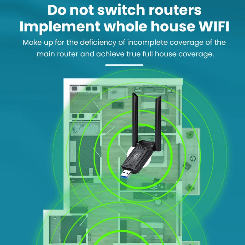 Chiavetta USB Ripetitore WiFi Velocità 300Mbps Aria Copertura 100m Due Antenne Piccole Dimensioni - POWER SMARTECH