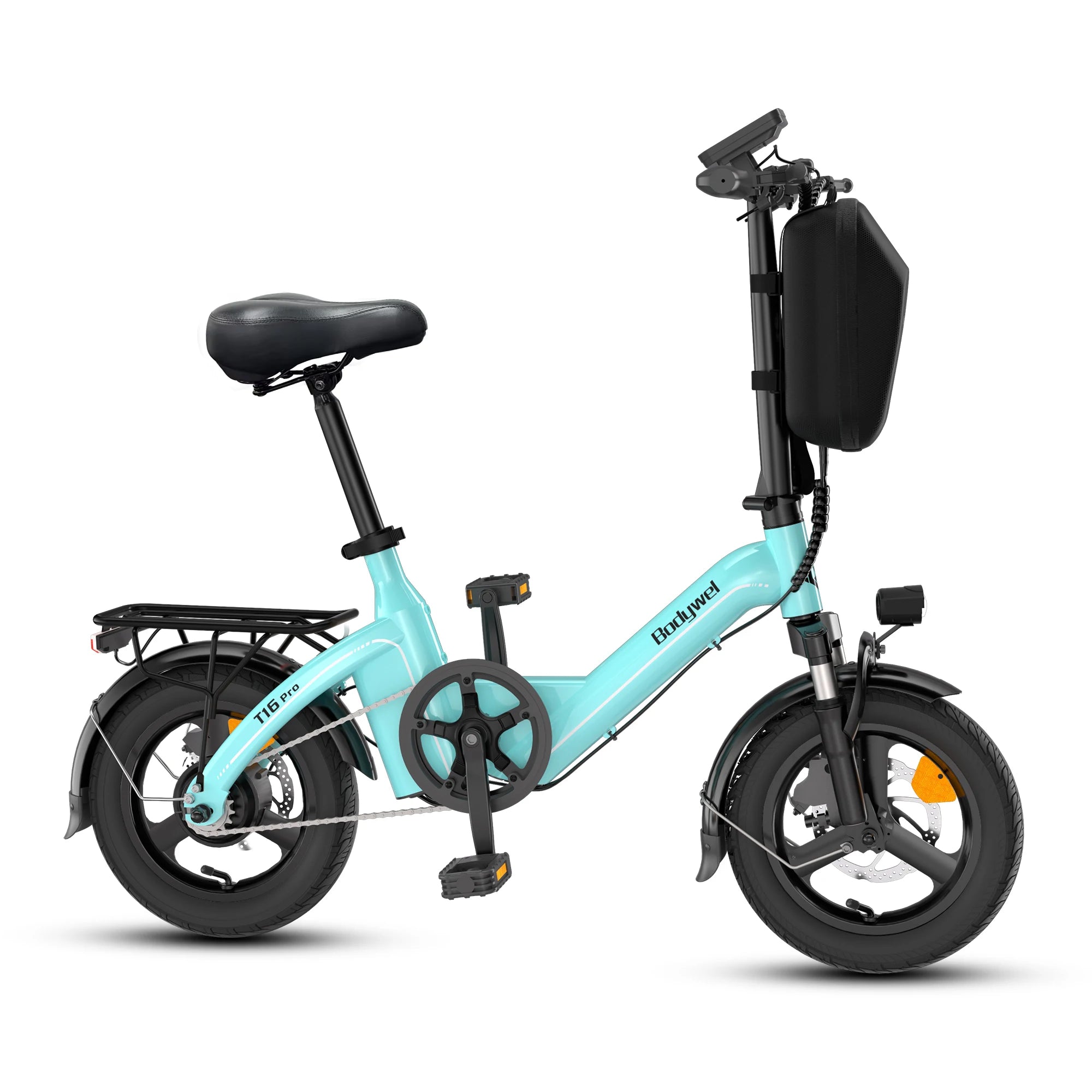 bici elettrica pieghevole da 14 pollici, 36V/10Ah, autonomia 30–45km, bauletto anteriore