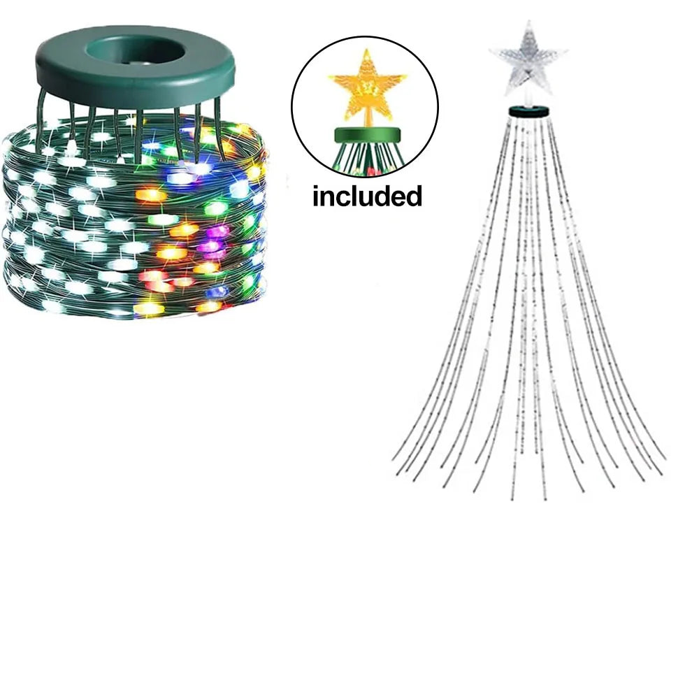 Luci Albero RGB Multicolore Stella Inclusa Punta Natale Telecomando Incluso