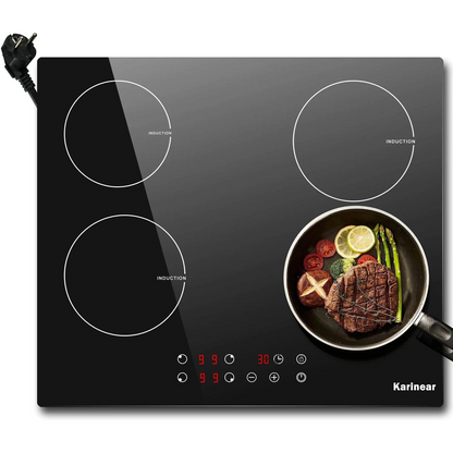 Piano Cottura Induzione 4 Fuochi Spina Controllo Touch Blocco Sicurezza Timer Materiale Ceramica Vetro - IN POWER SMARTECH