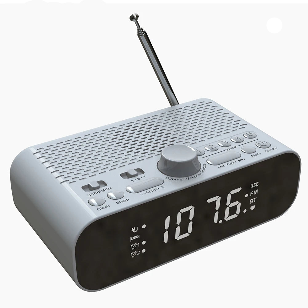 Radio Sveglia Digitale Display  LED Radio Digitale Orologio Ricaricabile Timer Spegnimento Automatico