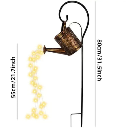 Innaffiatoio Luce Decorativa Giardino Ricaricabile Solare Bronzo Ferro 80cm LED - POWER SMARTECH