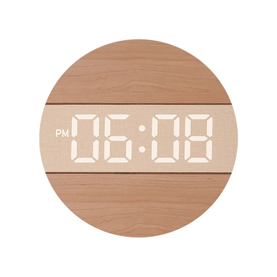 Orologio Parete Digitale Legno LED Decorazione Creativa Arredo Casa Semplice